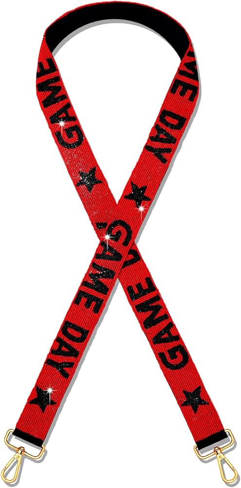 Game Day Purse Strap Replacement Red Black Football Purse Strap Crossbody Bag Straps Game Day Out... | Amazon (US)