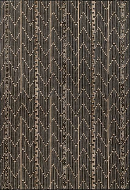 Charcoal Patricia Banded Indoor/Outdoor Area Rug | Rugs USA