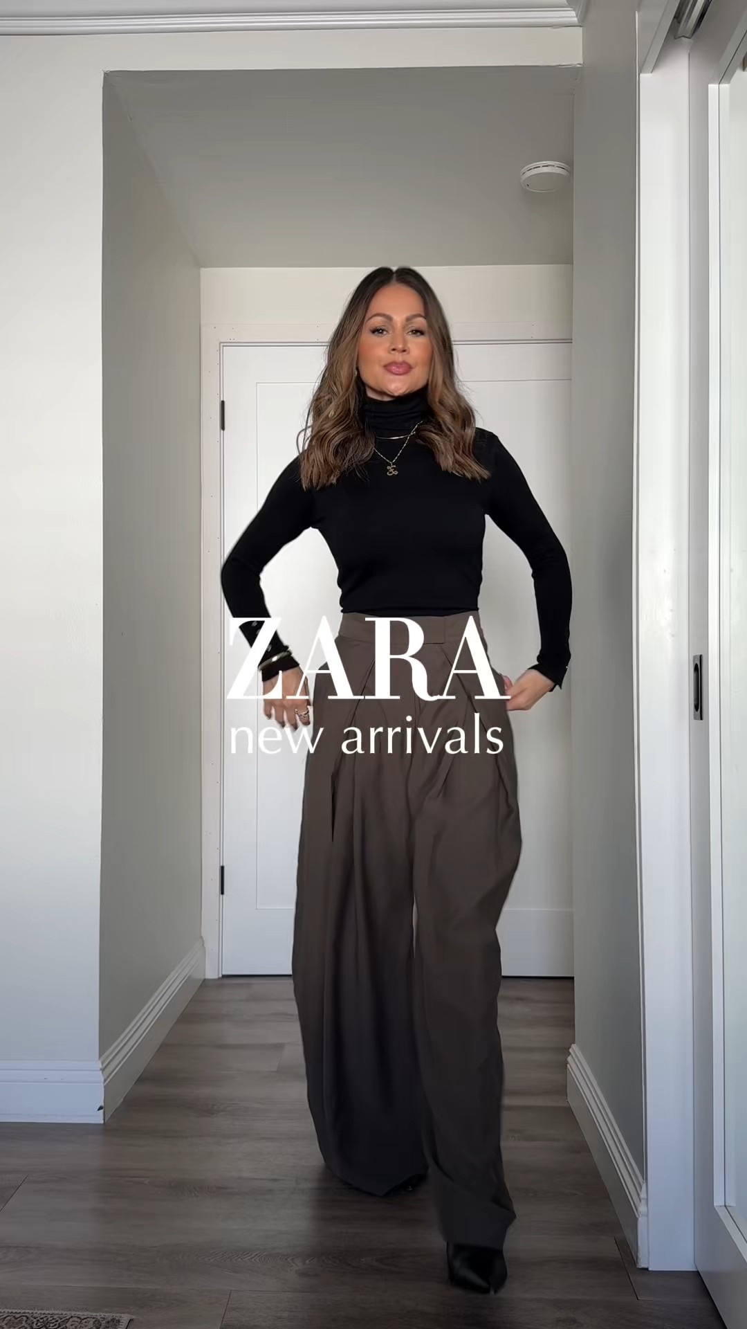 Zara new in👏👏
Sizing info:
Look 1
Faux leather jacket :  small 
Pleated trousers:  XS
LOOK 2
Crop knit sweater :  small 
Pleated jogger trousers :  XS
LOOK 3
Lace to shirt :  small 
Wide leg jeans :  2
Look 4
Soft knit mock neck top:  small
Mid rise folded waist jeans: 0
Look 5
Open back knit top: small

Mid rise folded waist jeans: 0
Im 5’4”/130


#LTKSaleAlert #LTKU #LTKOver40
