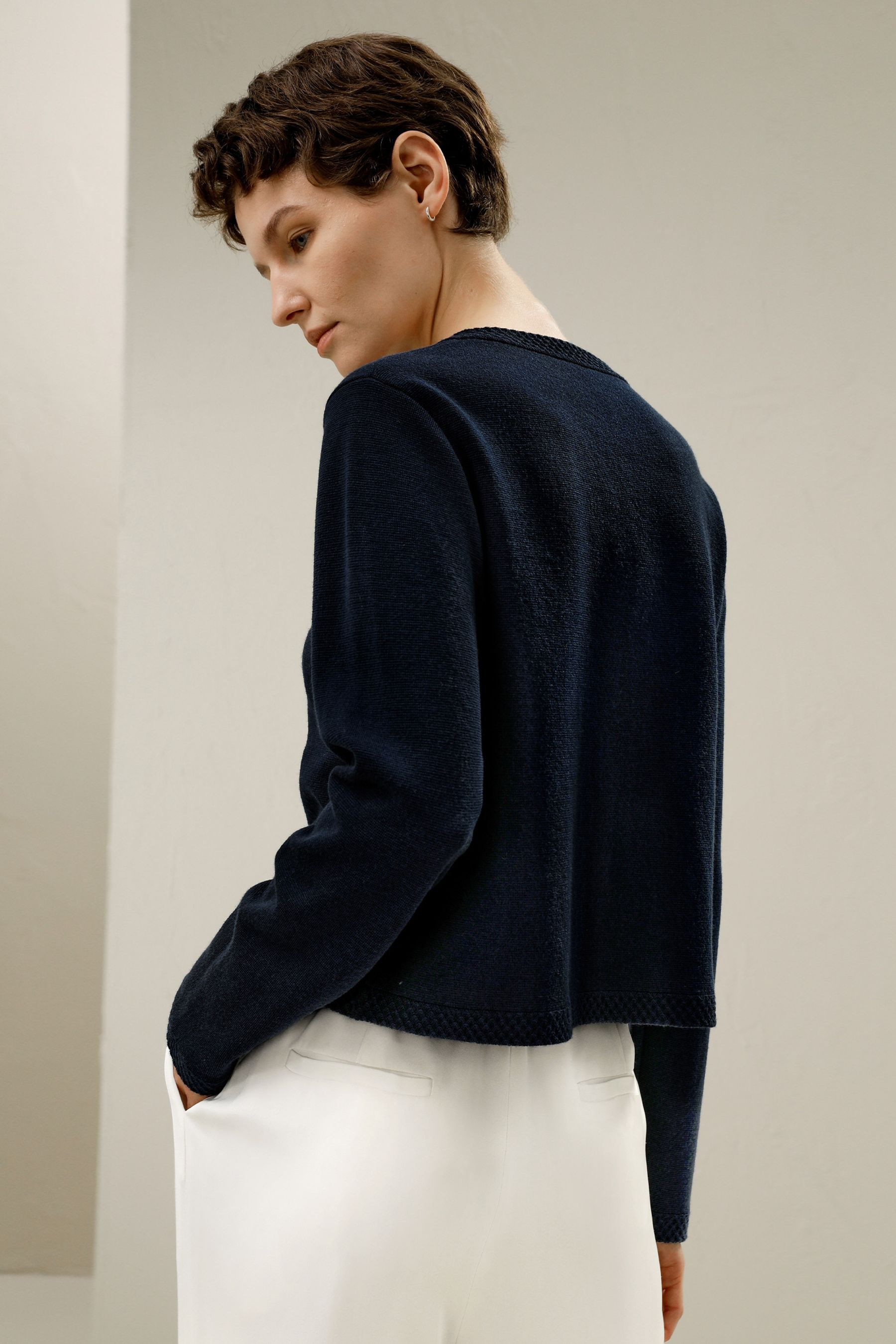 Wolle Strickjacke Mit Knopfleiste Vorne | LilySilk