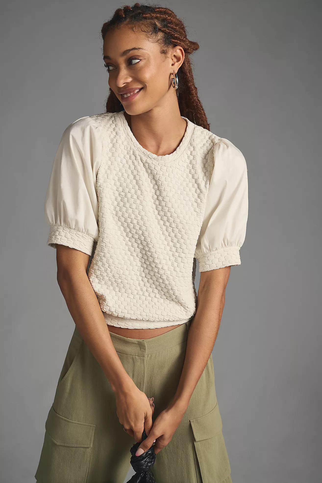 Porridge Puff-Sleeve Pullover Top | Anthropologie (US)