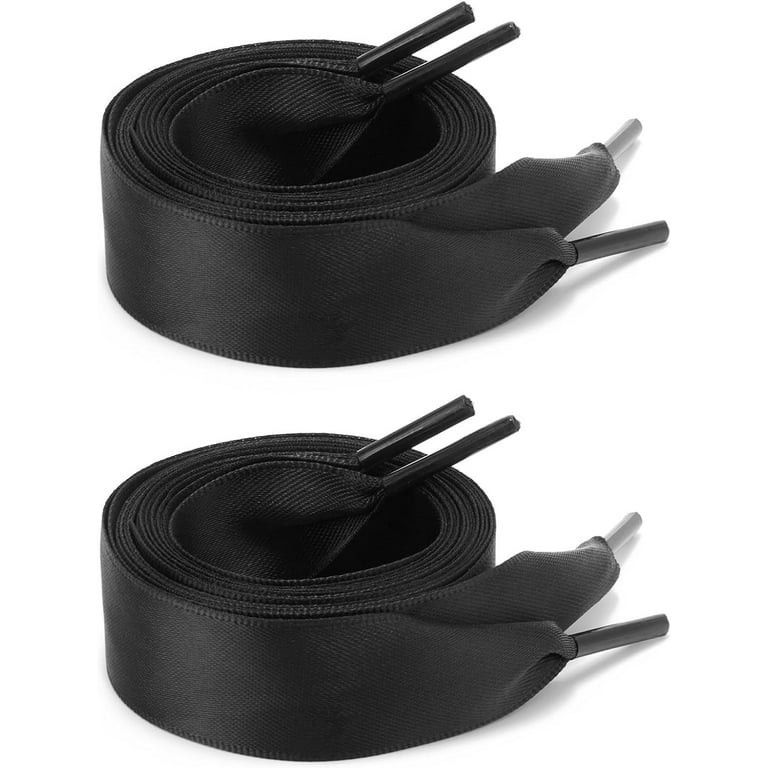 2 Pairs 47" Satin Ribbon Shoelaces 0.78" Wide Colourful Flat Silk Shoe Laces for Sneakers Boots W... | Walmart (US)