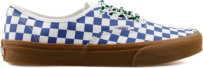 Vans Unisex Authentic Checkerboard Skate Shoe - Lace up Closure Style - True Blue/White | Amazon (US)