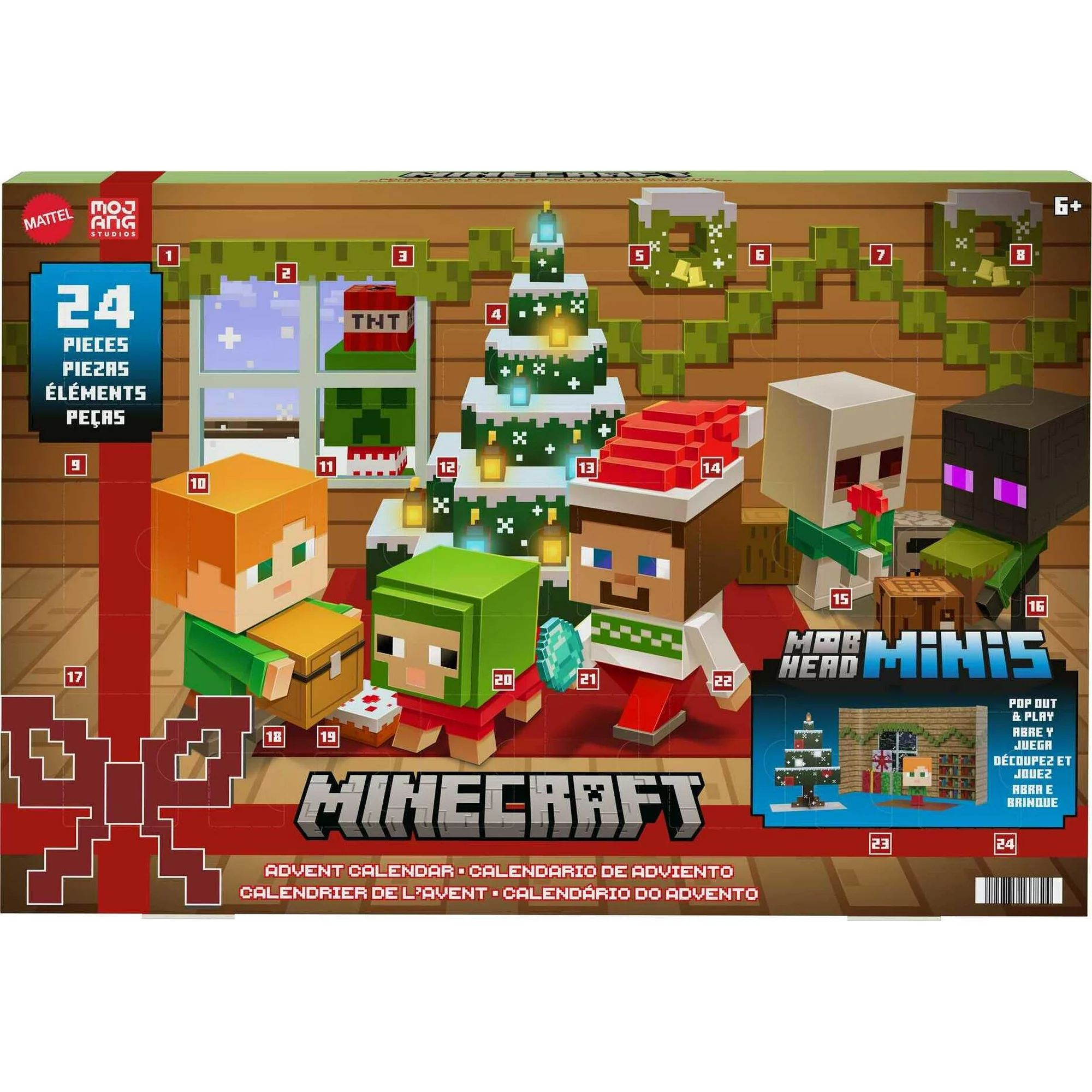 Minecraft Toys, Mob Head Minis Advent Calendar, Gift for Kids | Walmart (US)