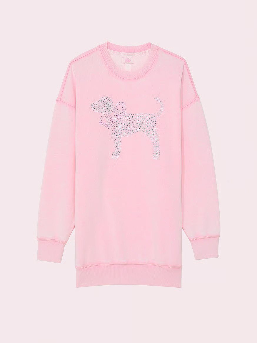 Buy PINK x LoveShackFancy Crewneck Dress, Pink Lollipop Wash - Order Dresses online - PINK US | Victoria's Secret (US / CA )
