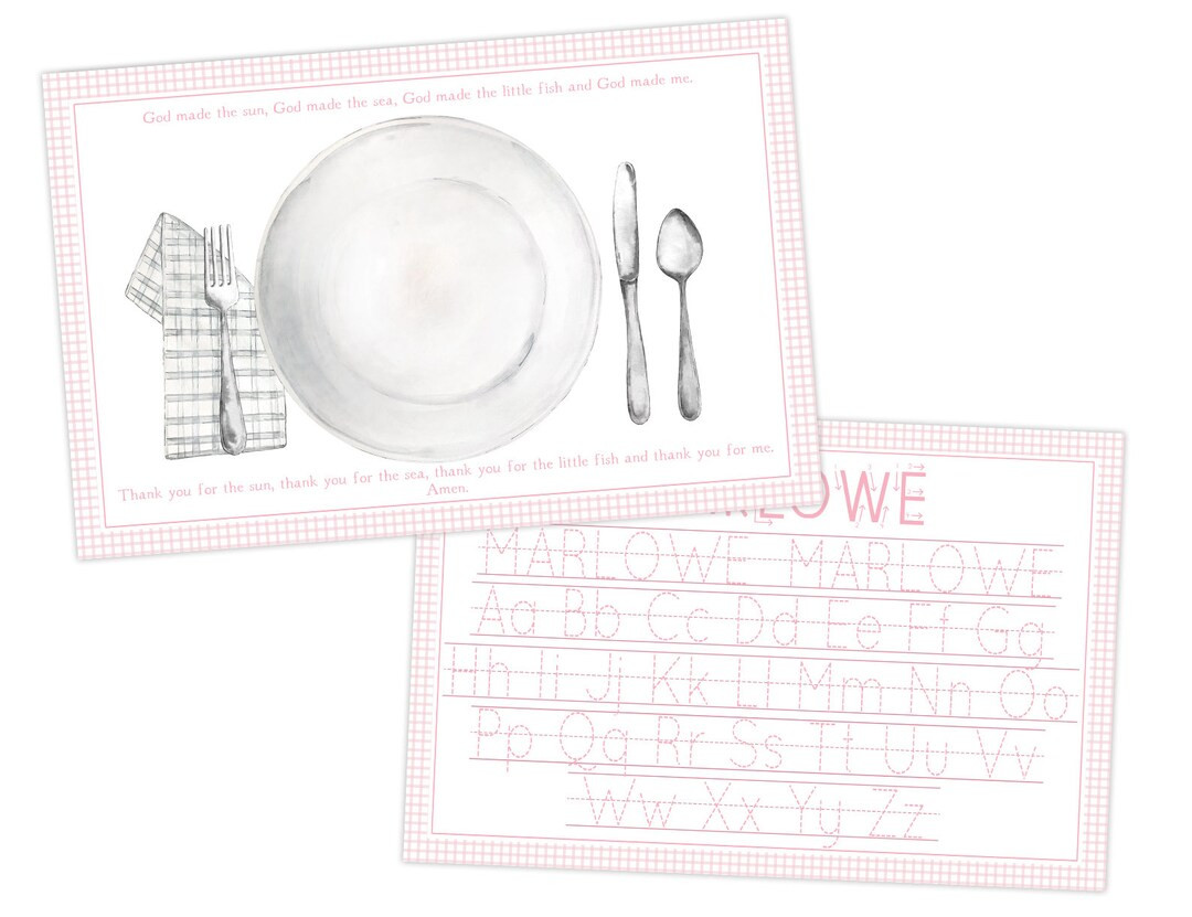 Kids Placemat | Laminated Placemat | Personalized Placemat for Kids | Learning Letters Placemat |... | Etsy (US)