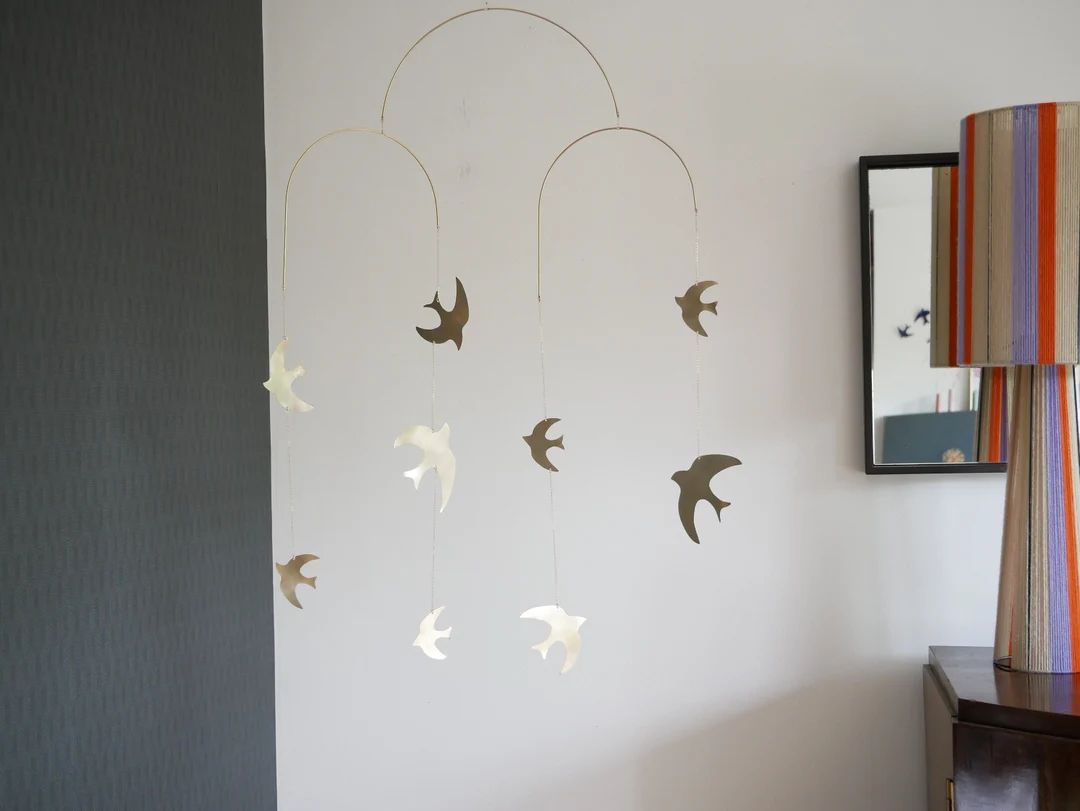 Mobile model Alya. Brass bird mobile. Baby room. Interior decoration. To offer. Handmade. | Etsy (US)