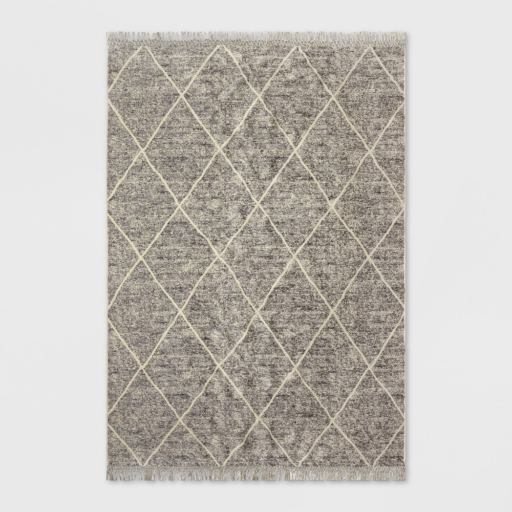7' x 10' Desert Hatch Outdoor Rug Gray - Opalhouse | Target