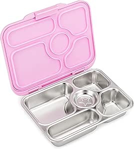 Yumbox® Presto Leakproof Stainless Steel Bento Box, 4 compartments plus treat well, Lightweight,... | Amazon (US)