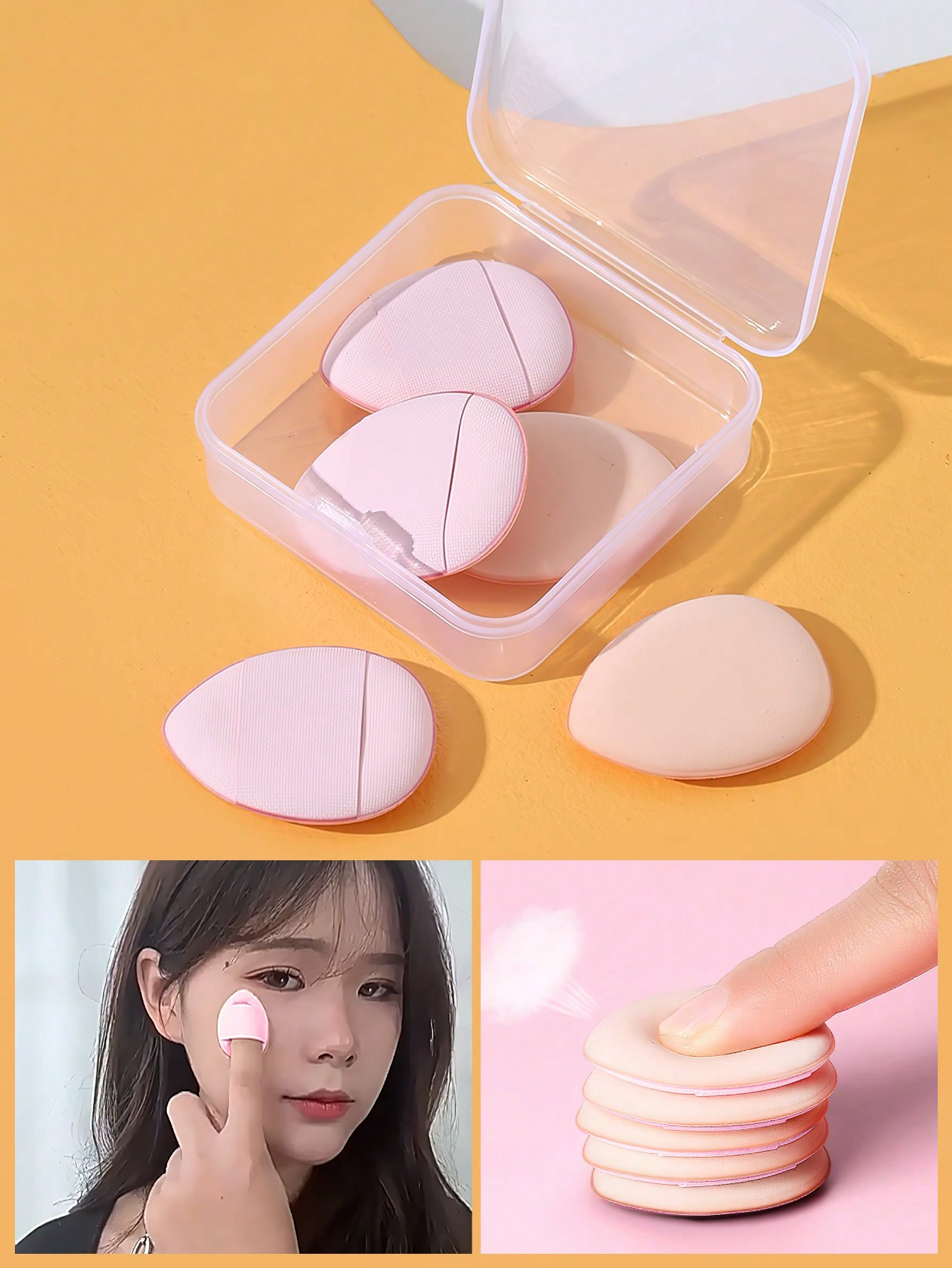 HMQ beauty Boxed Set Of 5 Mini Air Cushion Puffs For Finger And Nose And Eye Areas Lady Makeup To... | SHEIN
