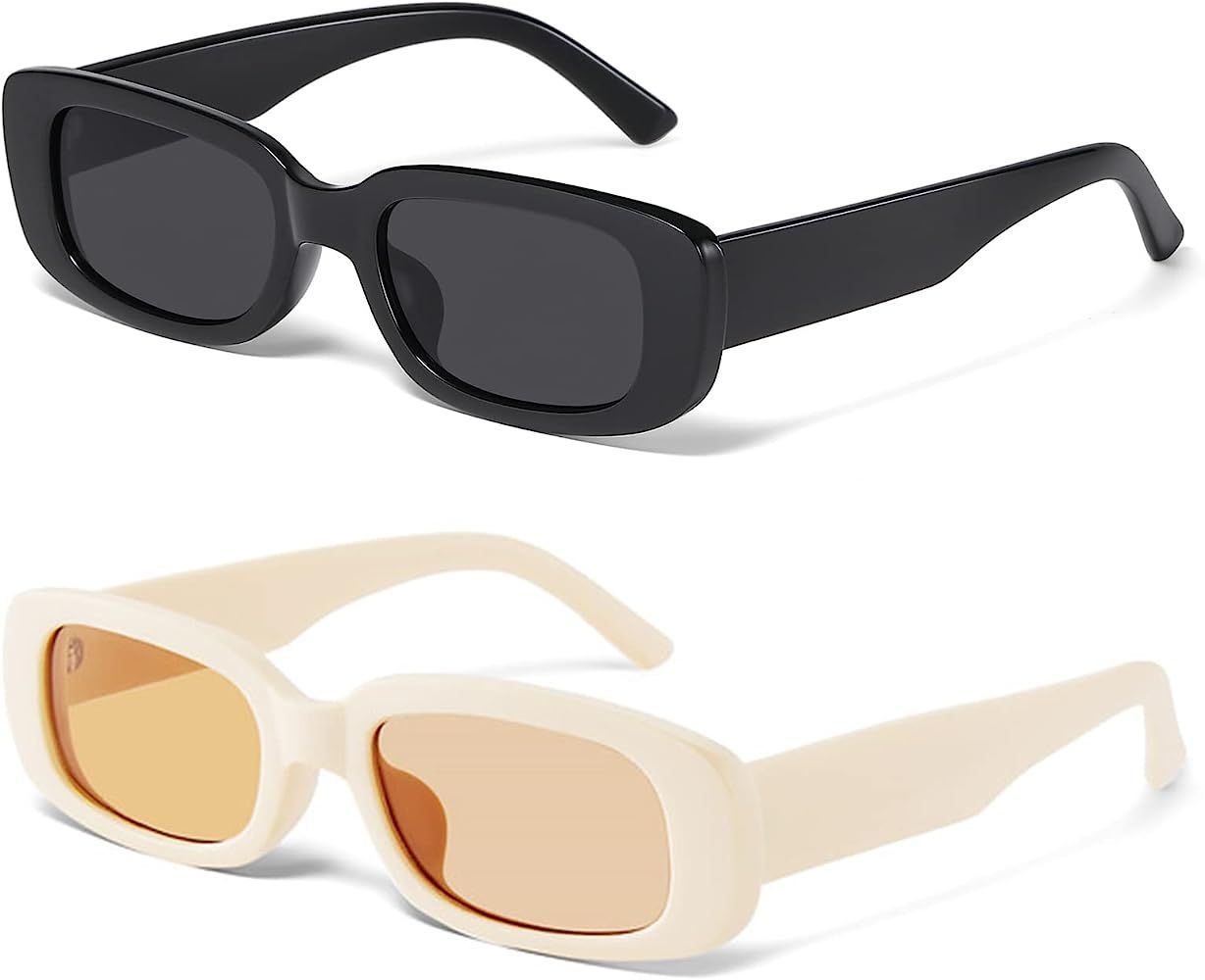 JASPIN Rectangle Sunglasses for Women Men Trendy Y2k Retro 90s Sun Glasses UV400 Protection Cool ... | Amazon (US)