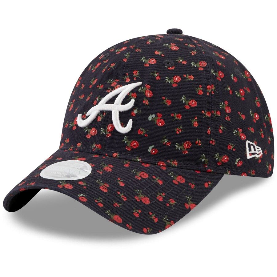 Atlanta Braves New Era Women's Floral 9TWENTY Adjustable Hat - Navy | Fanatics