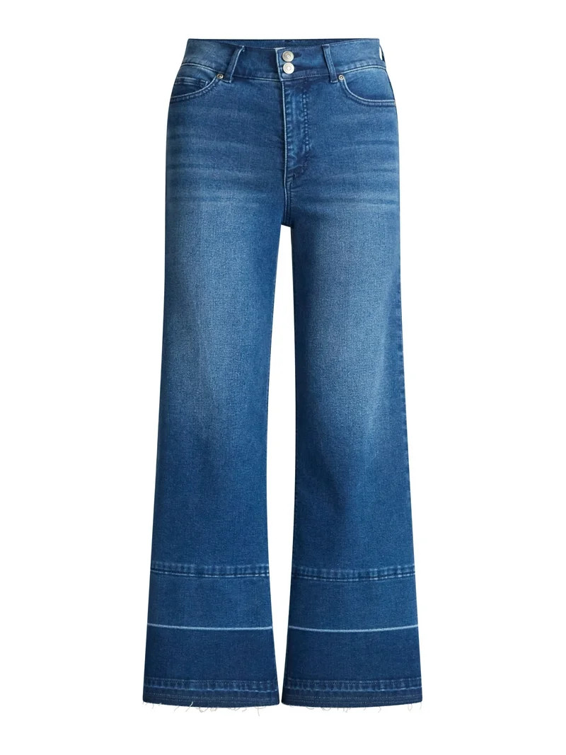 Sofia by Sofia Vergara Women's Margot Wide Crop Super High Rise Jeans, 27" Inseam, Sizes 0-20 | Walmart (US)