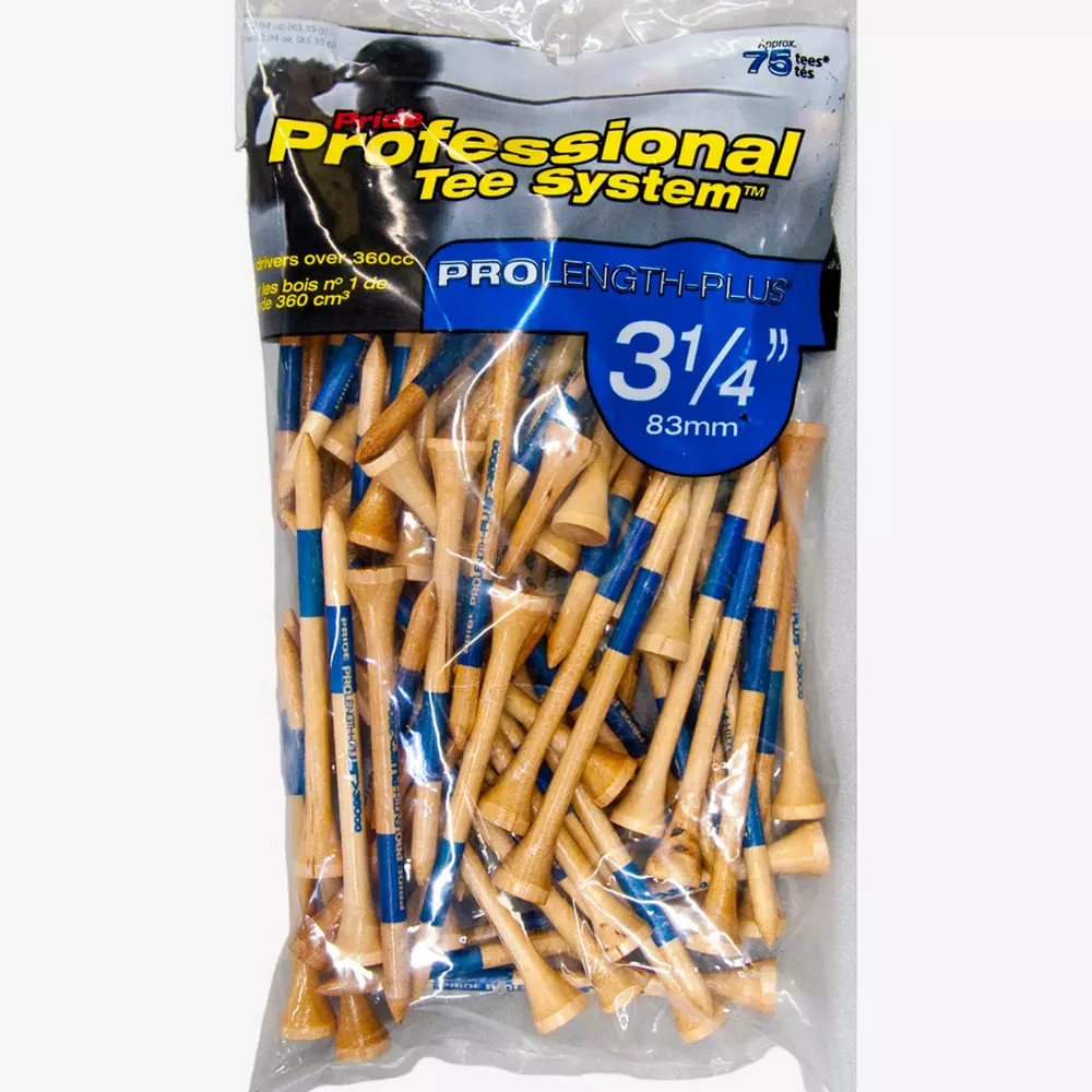 Professional Tee System Natural Pro Length 3-1/4"" Golf Tee 75-Pack - Pride Tees | PGA TOUR Superstore