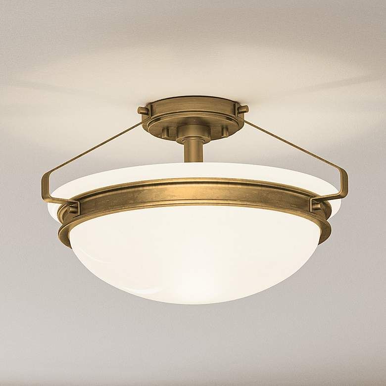 Elderwood 2-Light Weathered Brass Semi-Flush Mount - #921R2 | Lamps Plus | Lamps Plus