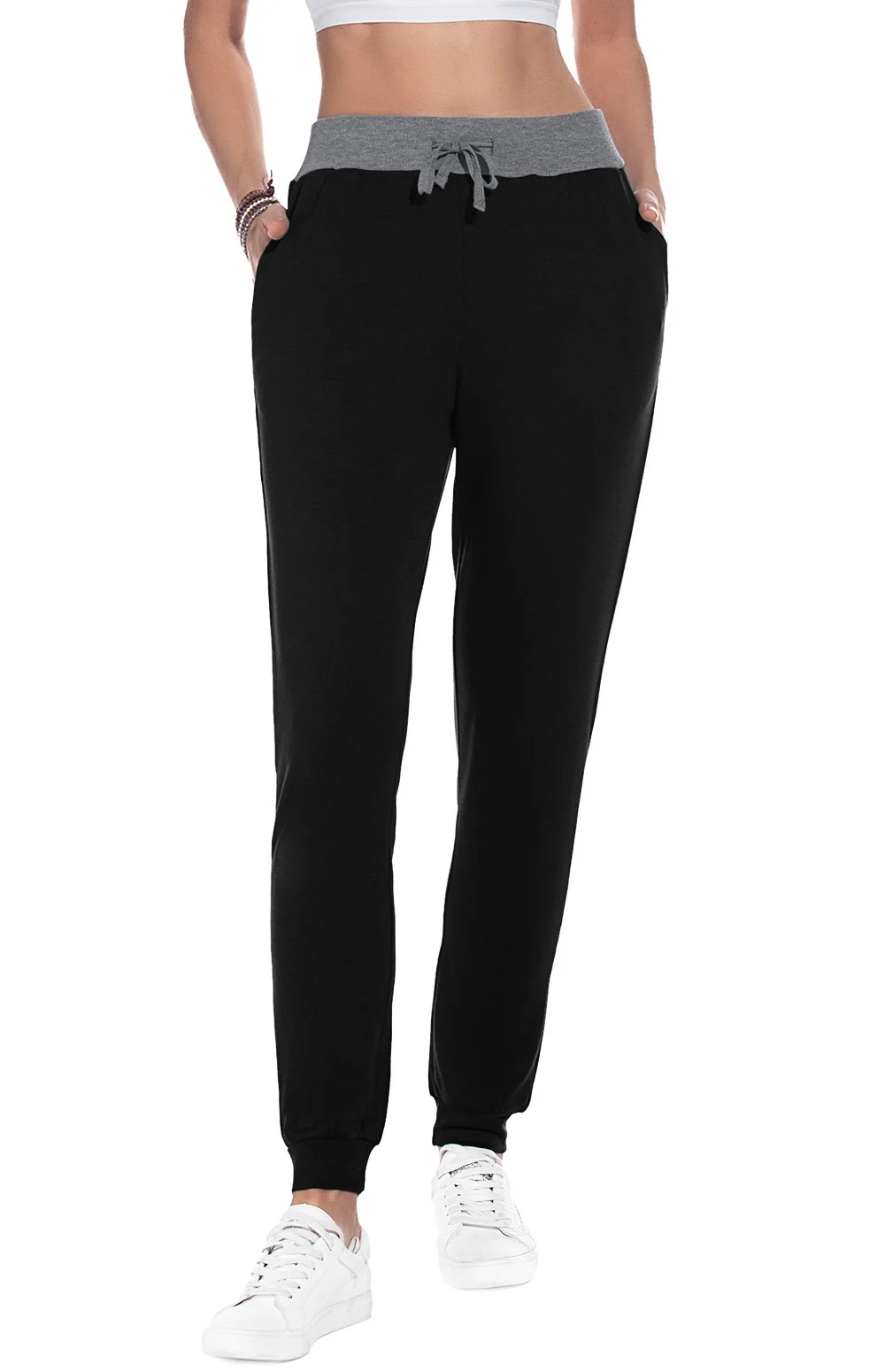 Aiyino Women's Stretch Sweatpants Cozy Joggers Pants Tapered Active Yoga Lounge Travel Pants with... | Walmart (US)