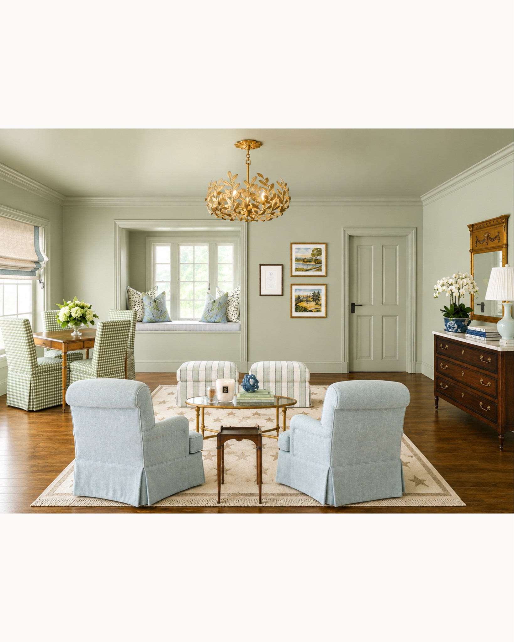 A view from the entry sitting room looking to the front door! Love the way we transformed this space for a card & sitting room

#LTKdayinmylife #LTKHome #LTKSaleAlert
