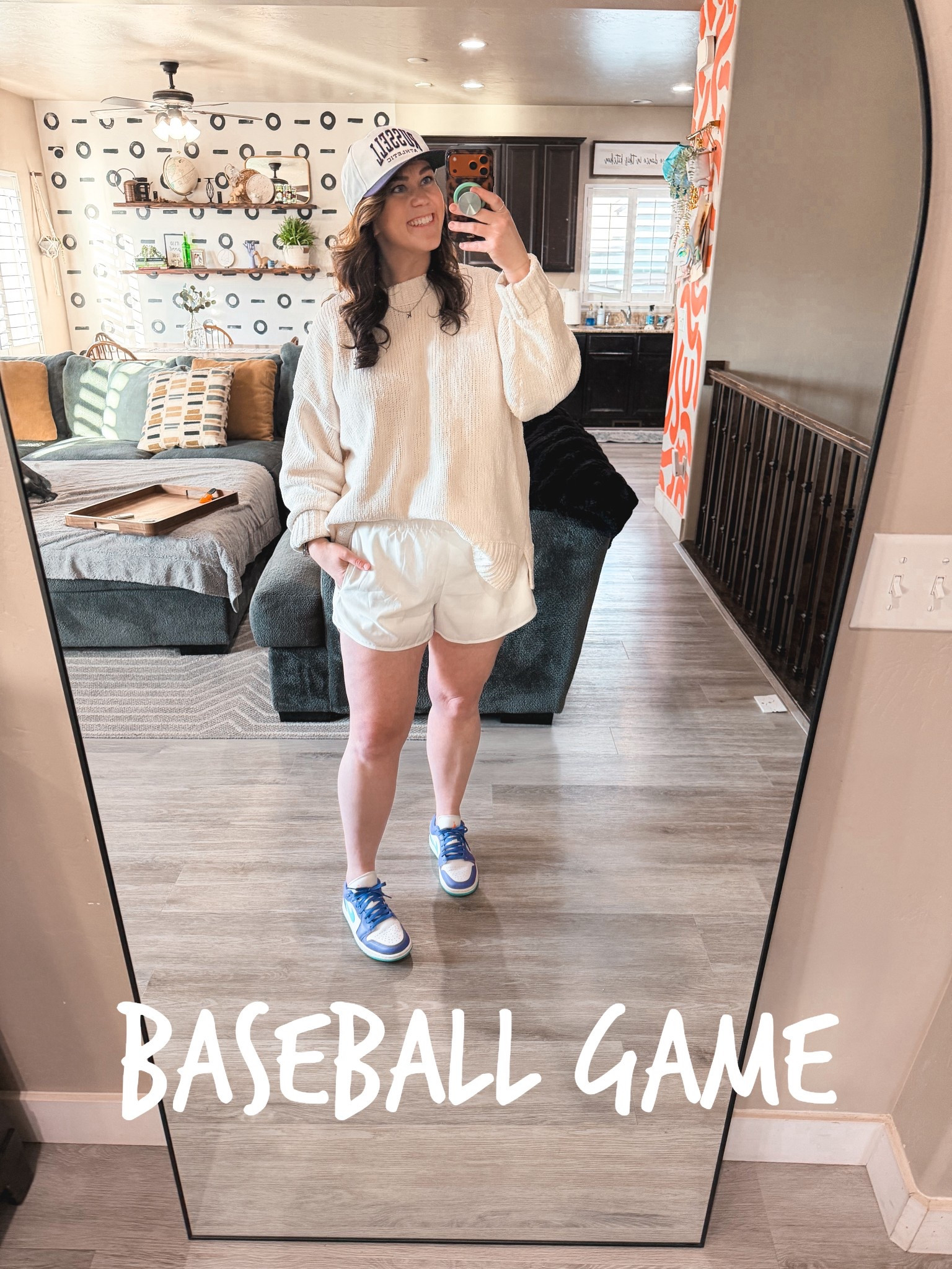 XXL shorts 
XL sweater 

Baseball mom fit 🥰

#LTKmomlife #LTKMidsize #LTKTall