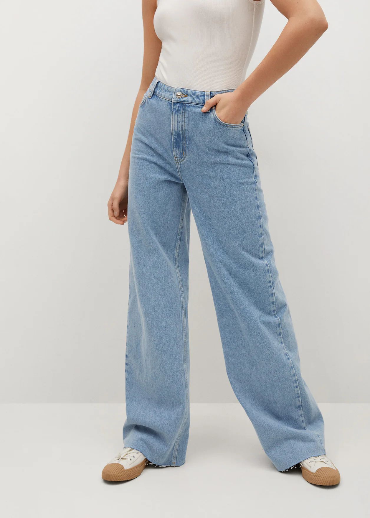 Wide leg high waist jeans | MANGO (US)