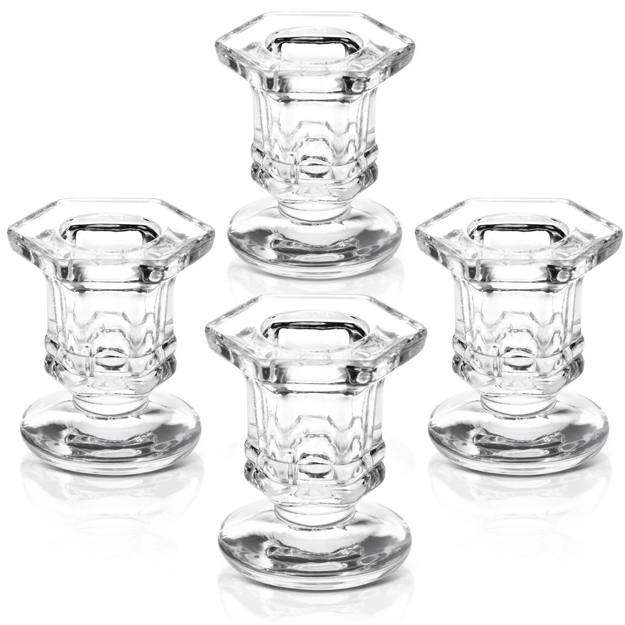Glass Candle Holders Set, Clear Taper Candlestick Holder (12 Pack) | Kohl's