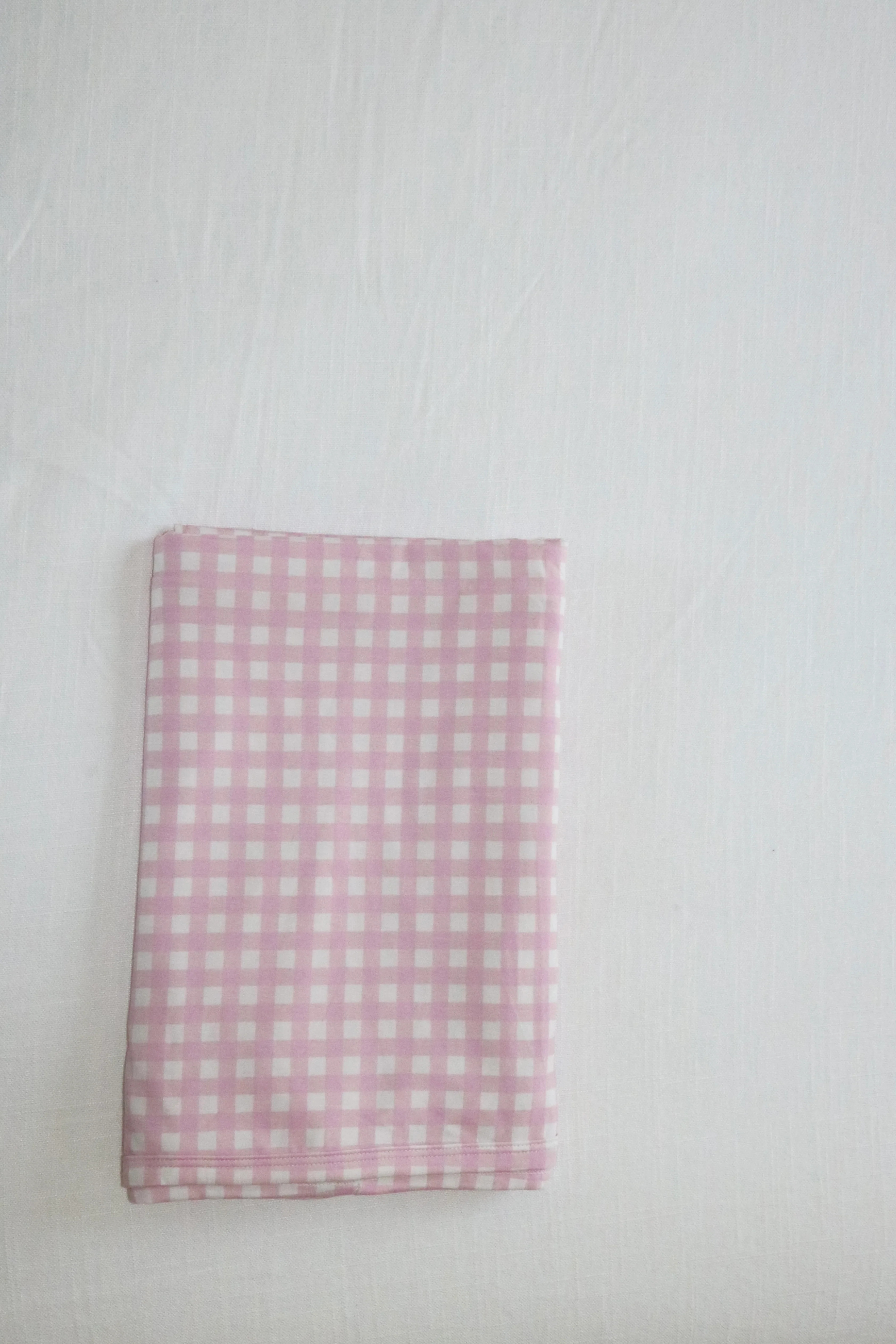 Bamboo Baby Swaddle in Pink Gingham | waverles