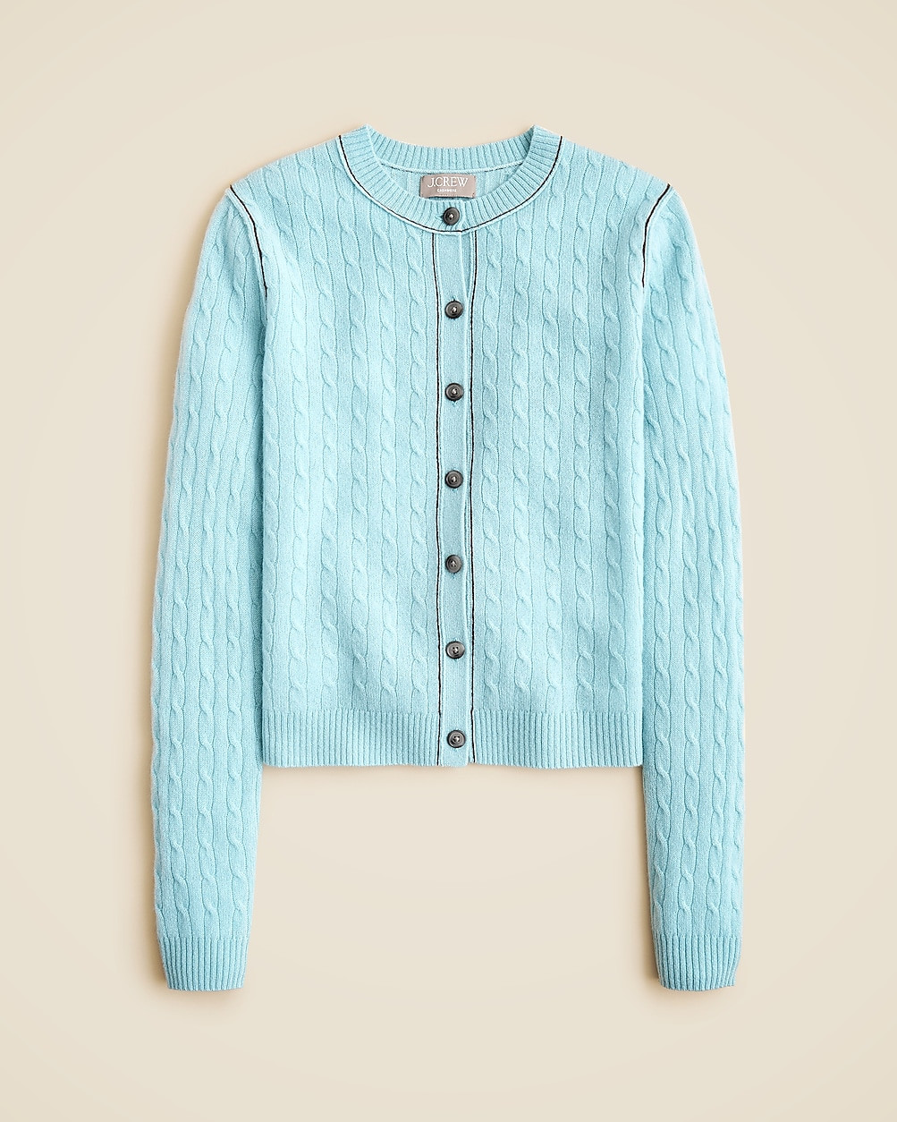 Cashmere contrast-trim cardigan | J. Crew US