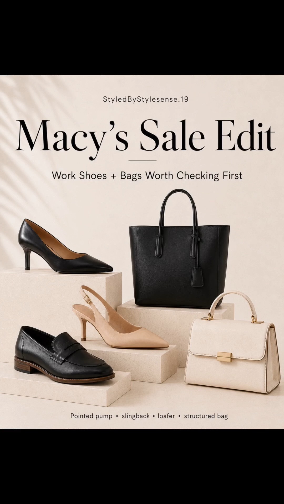 Before you buy another outfit, check the pieces that finish it.

Affiliate links may earn commission. Not sponsored. Prices and availability can change.

For workwear, the shoe and bag change the message fastest.

A pointed pump sharpens the outfit.
A slingback keeps it polished without feeling heavy.
A loafer makes the formula feel controlled and practical.
A structured bag pulls the whole look together.

That is why these are the sale categories I would check first at Macy’s.

Not random markdowns.
Not pieces that only work once.
The details that make the outfits you already own look more polished.

I linked similar live Macy’s options in my LTK under:

Macy’s Work Shoes + Bags Edit

Shop the edit in my LTK before sizes and colors shift.

Which would you replace first: the shoe or the bag?

#macysfinds #macysstyle #workwearstyle #officeoutfits #workwearoutfits

#LTKWorkwear