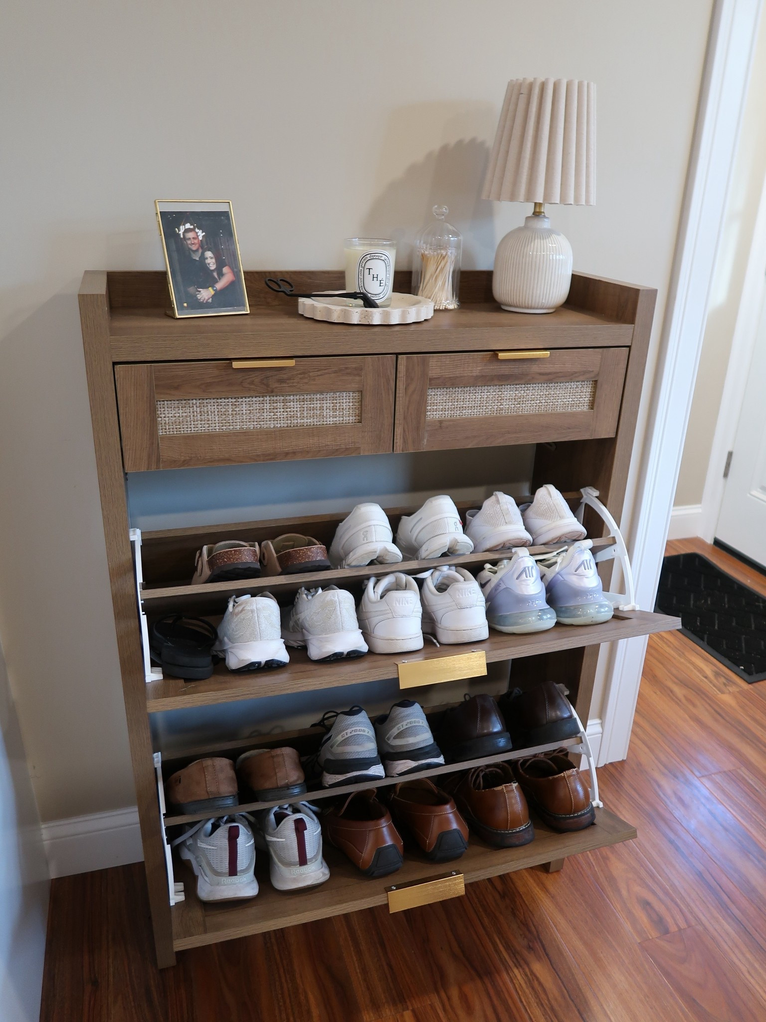 Keep your shoes organized with this chic shoe cabinet! Perfect for a stylish entryway. #homedecor #shoestorage

#LTKHome #LTKdayinmylife