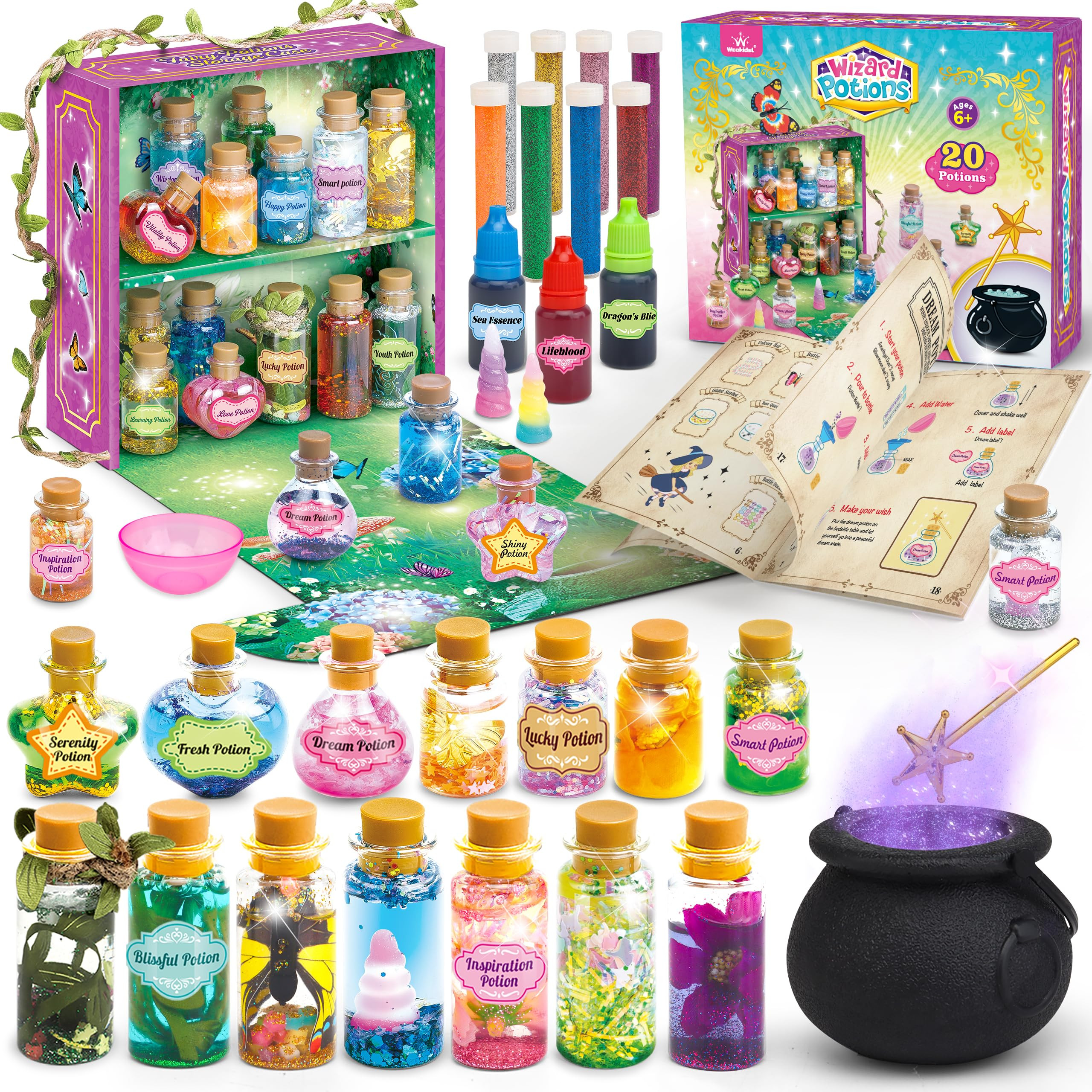 wookidel Fairy Magic Craft Kit for Kids with 20PCS Potion Bottles - Fairy Magical Potions Making ... | Amazon (US)
