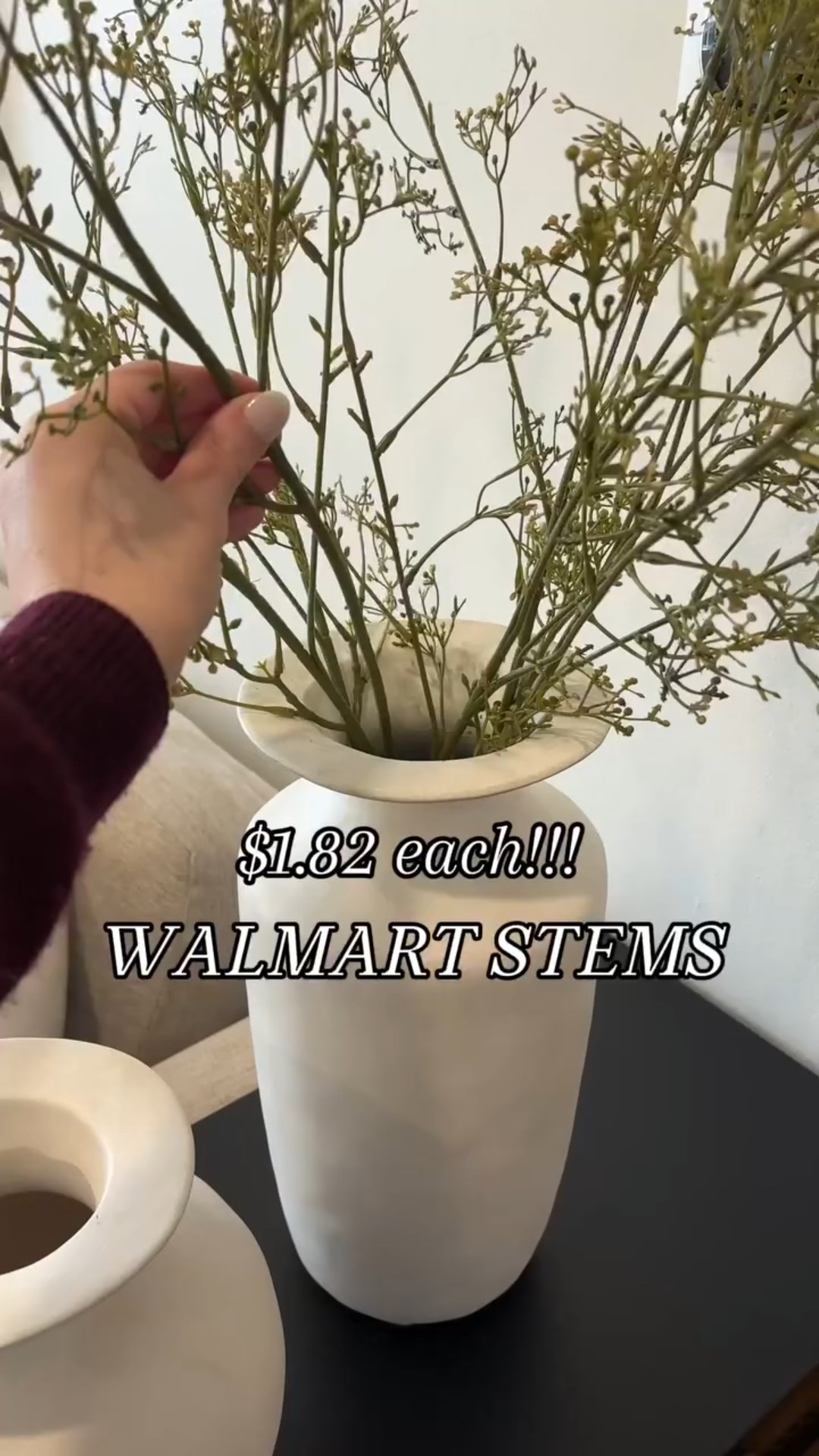 🚨🚨🚨I bet you wouldn’t guess they’re from Walmart! These stems are so good and the price is unbeatable! You can bend the stems for different height vases and the branches for a more natural look. 

✨Comment ‘RICE’ for 🔗🔗🔗