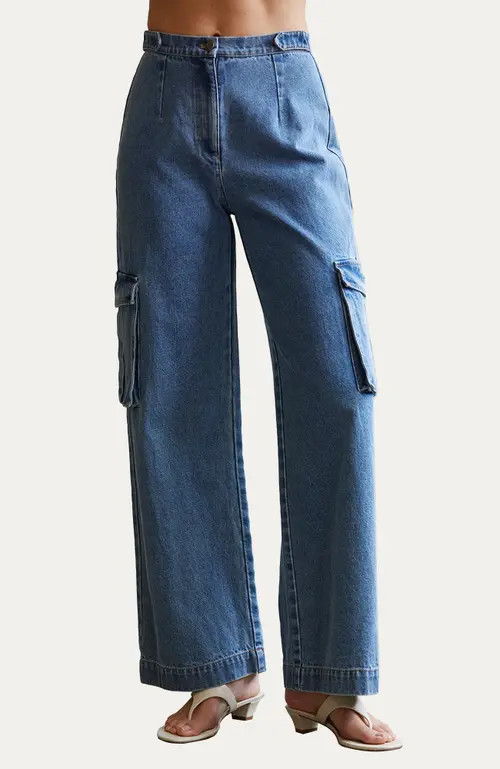 CRESCENT Denim Cargo Pants in Denim Blue at Nordstrom, Size X-Small | Nordstrom