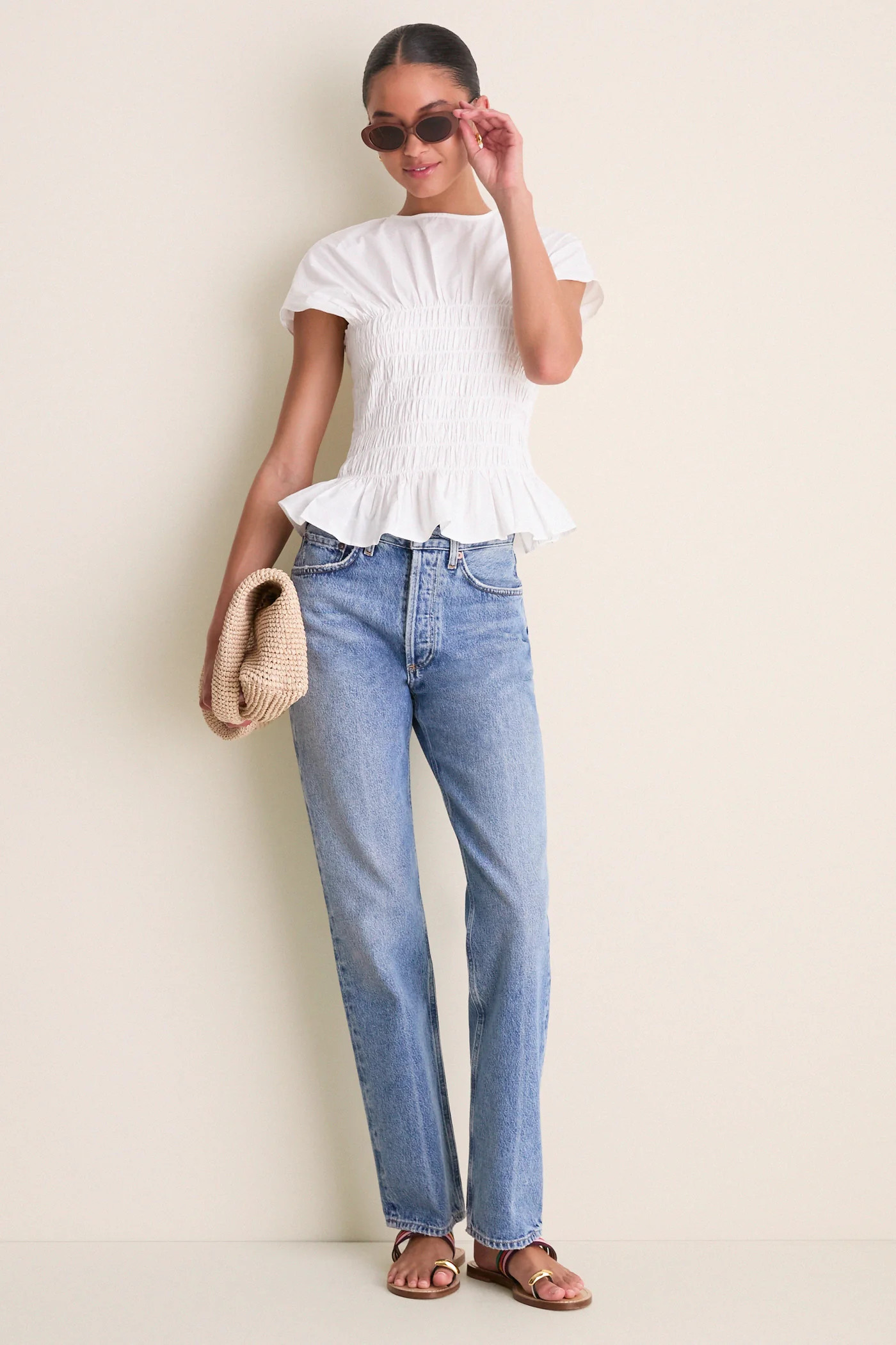 White Smocked Rollins Top | Tuckernuck (US)