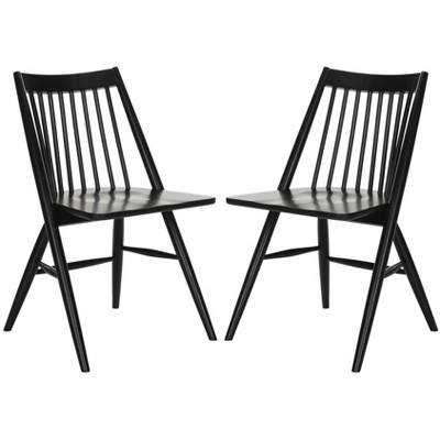 Wren 19" H Spindle Dining Chair (Set of 2) - DCH1000 - Black - Safavieh | Target
