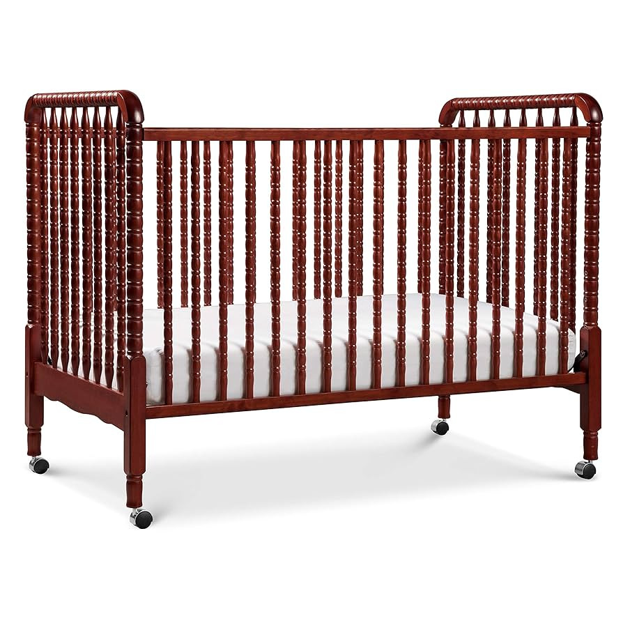 DaVinci Jenny Lind 3-in-1 Convertible Crib in Rich Cherry, Removable Wheels, Greenguard Gold Cert... | Amazon (US)