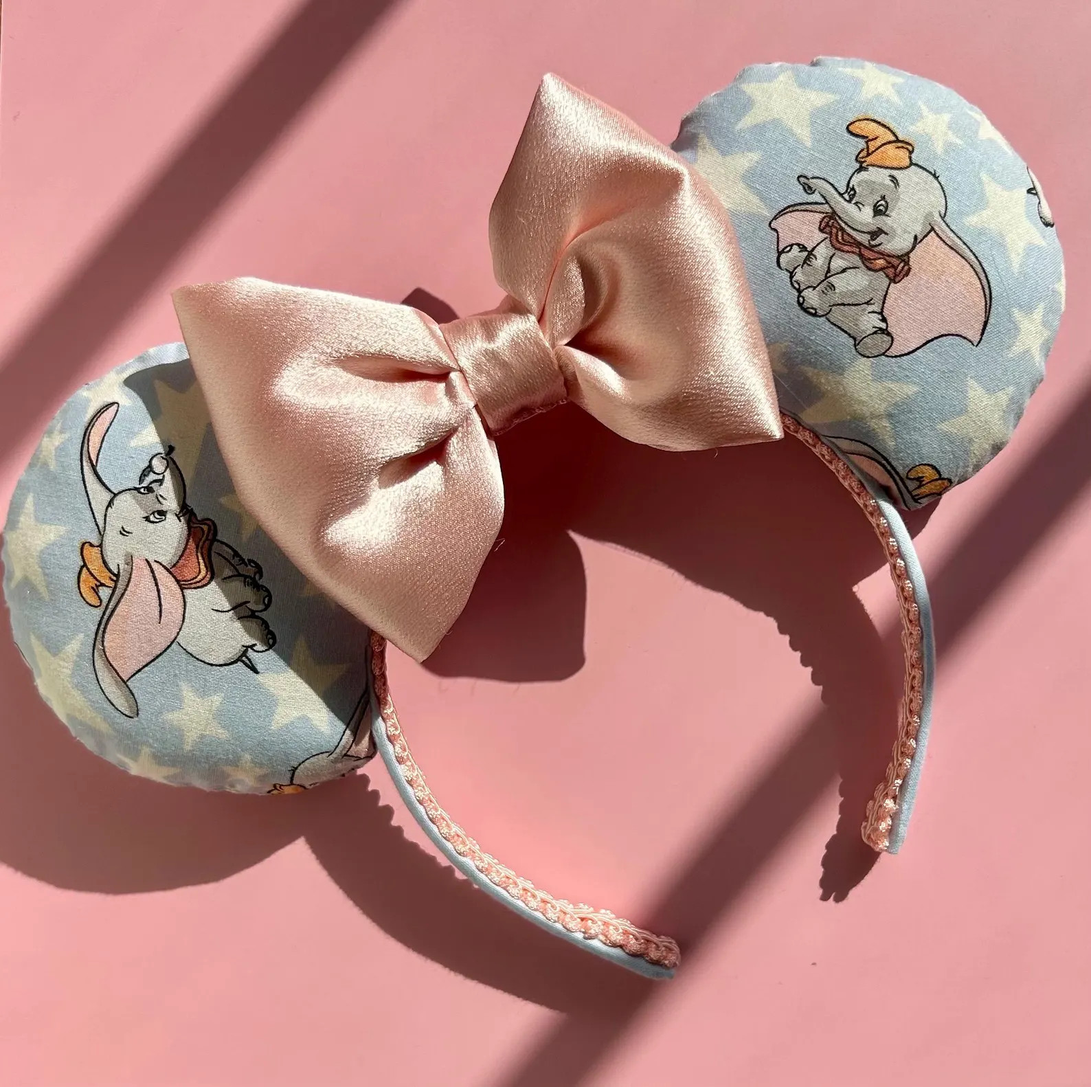 Powder Blue Dumbo Mickey Ears With Pink Satin Bow | Handmade Disney-inspired Headband - Etsy | Etsy (US)