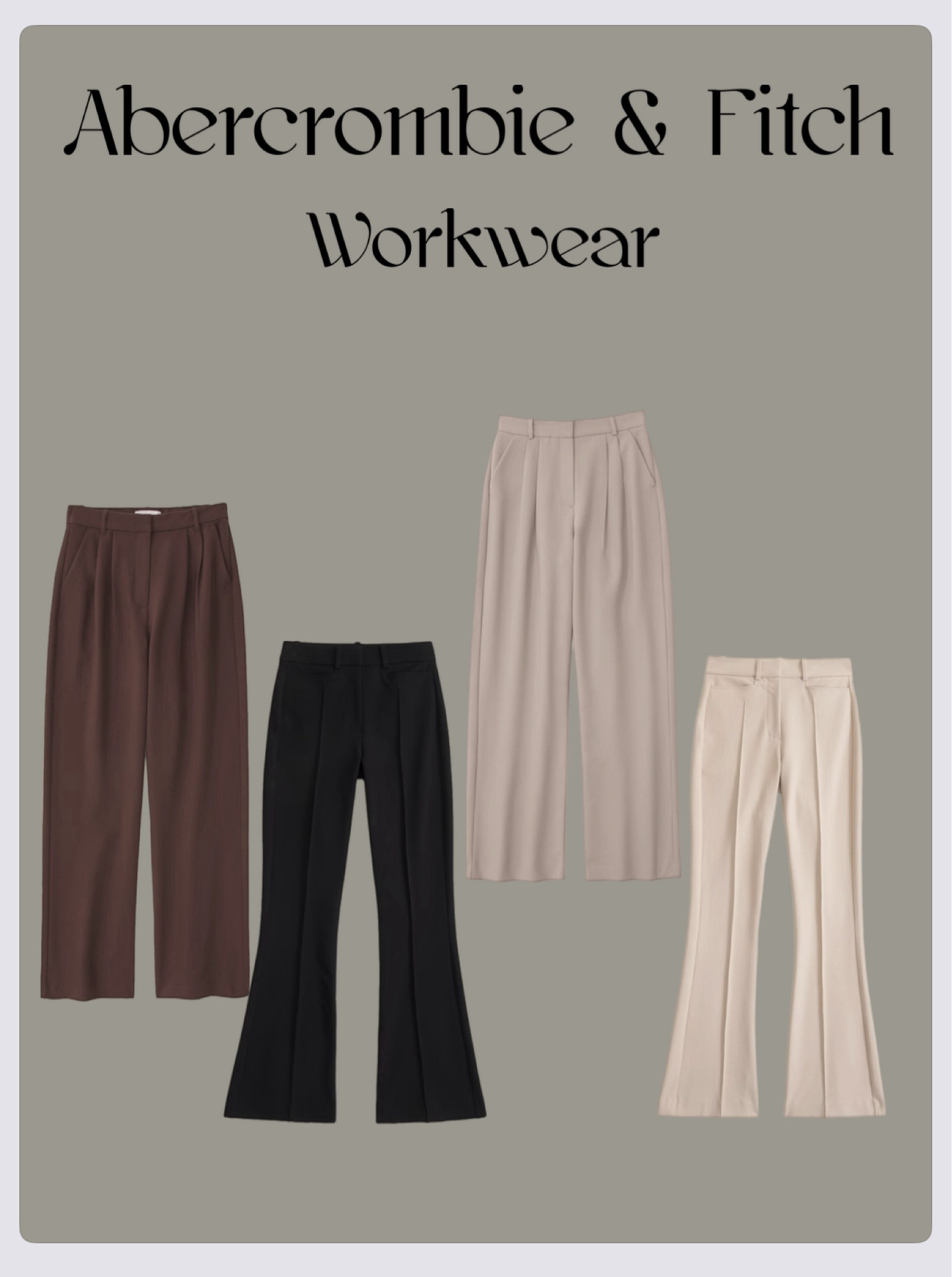 Abercrombie & Fitch Work trousers 

Perfect Business casual and dressy styles for work, teachers, nurses, mom style, student style, conference style 

Regular, plus, and curvy sizes🫶🏼

#LTKWorkwear #LTKxAF #LTKPlusSize
