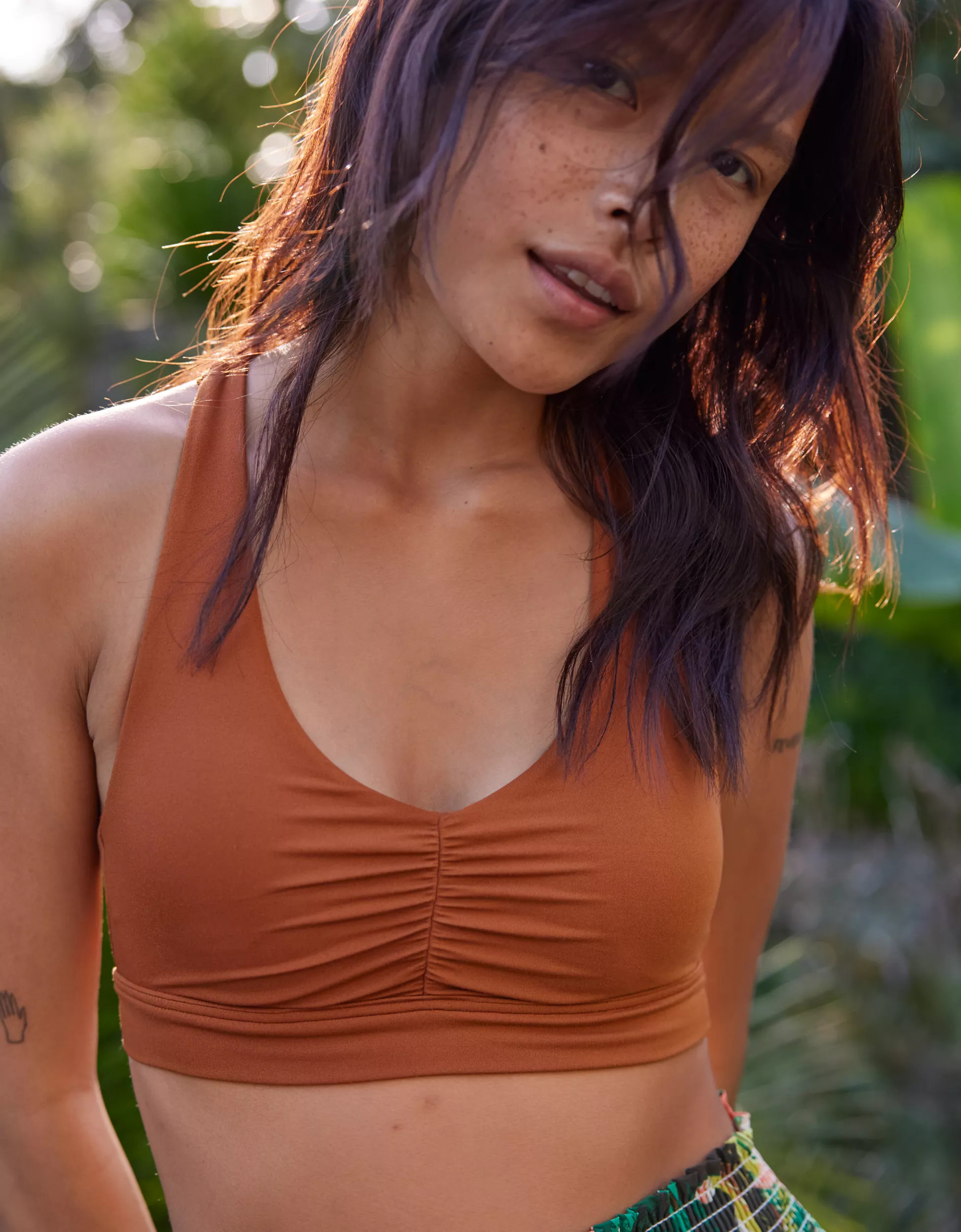 OFFLINE By Aerie Real Me Ruched Sports Bra | American Eagle Outfitters (US & CA)