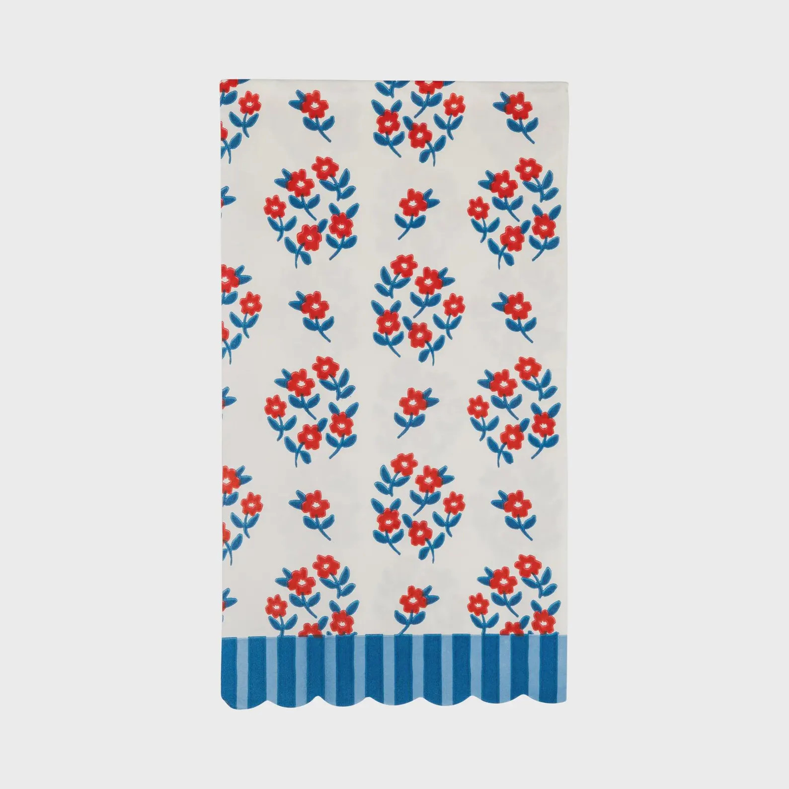 Floral Paper Guest Napkins, Red Blue Scalloped Edge, Summer Patriotic Party Set | Etsy (Global)