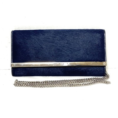 Auth JIMMY CHOO - Dark Navy Silver Unborn Calf Hardware Other Style Wallet  | eBay | eBay US