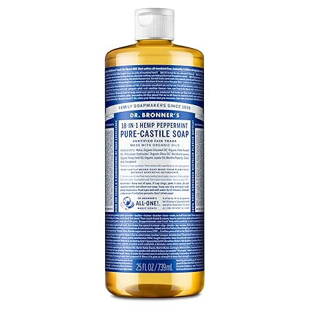 Dr. Bronner's - Pure-Castile Liquid Soap (Peppermint, 25 Ounce) - Made with Organic Oils, 18-in-1... | Amazon (US)