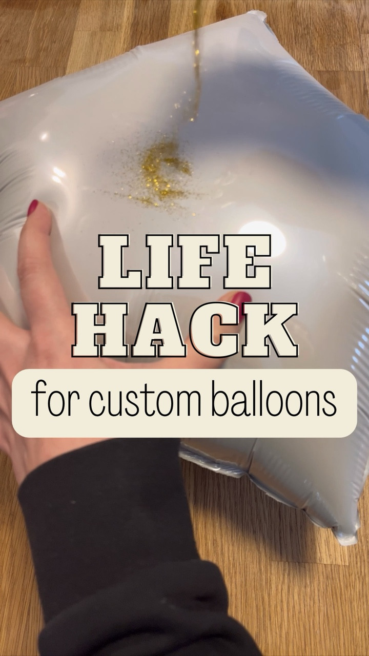 This is the easiest and least expensive ways to "customize" your foil balloons! 🎈 

All you need is a glue stick and some glitter! You can write words, numbers, make a design - whatever you want! 🙌🏻 

Just create the design with the glue stick, cover in glitter, tap off the excess and voila! 🪄 

Would you try this one? Tell me in the comments 💁🏻‍♀️

And be sure to share with a friend who would love this hack!! 🥳 

#momhacks #lifehacks #balloonhack #customballoons #canadianmoms #kitchenhacks #toddlermom #momoffour

#LTKcanada #LTKkids #LTKfamily