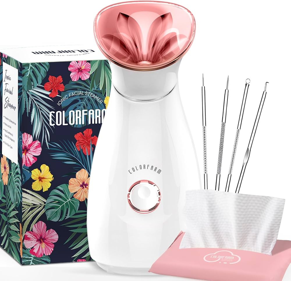 Colorfarm Facial Steamer Nano Ionic: Face Steamer Deep Cleaning Unclogs Pores - Humidifier Hot Mi... | Amazon (US)