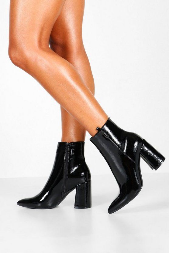 Pointed Block Heel Shoe Boots | Boohoo.com (US & CA)