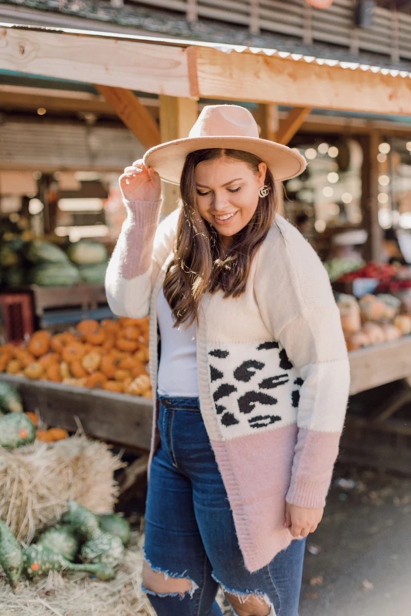 Spotted Color Block Cardigan Inspired by Kelsey Gross | Inspired Boutique