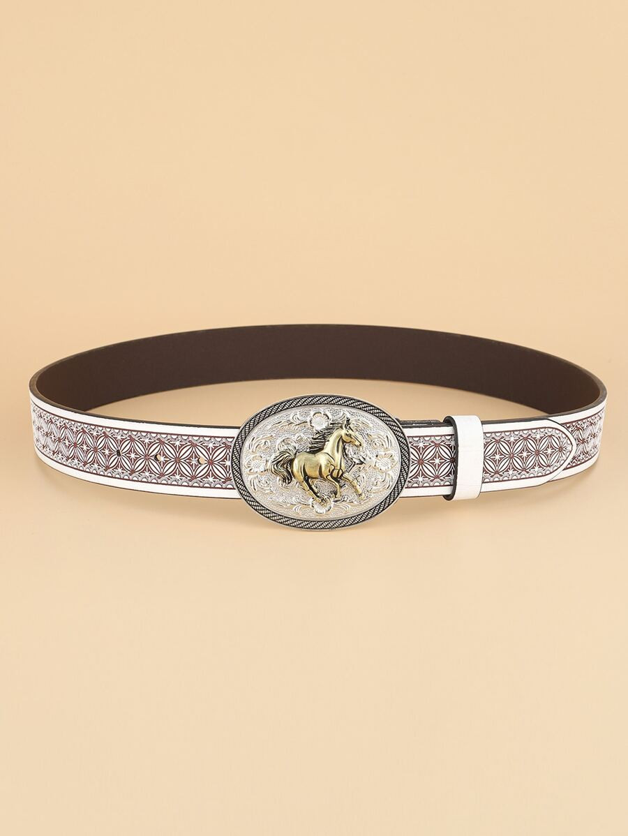 Horse Decor Oval Buckle Belt Halloween | SHEIN