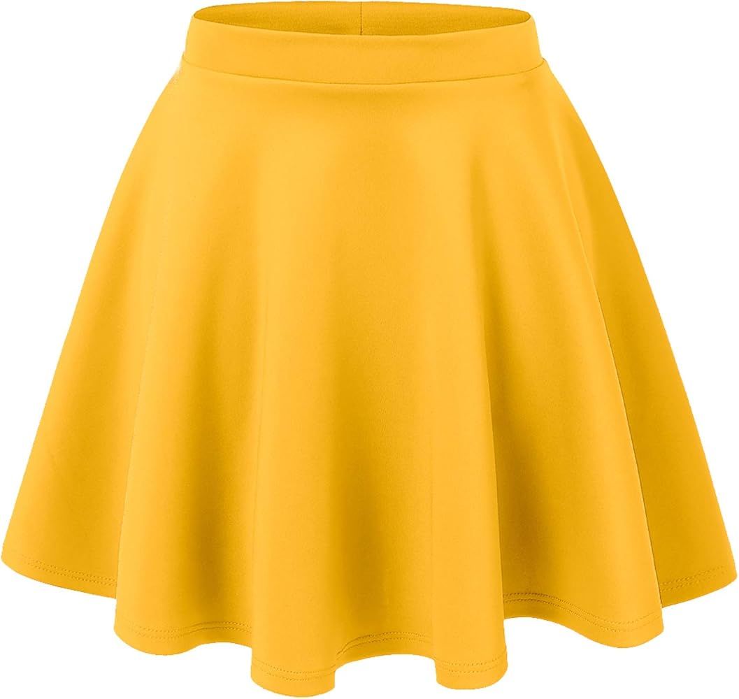 Made By Johnny Women's Basic Versatile Stretchy Flared Casual Mini Skater Skirt XS-3XL Plus Size | Amazon (US)