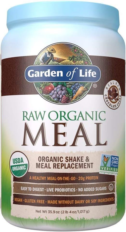 Garden of Life Meal Replacement - Organic Raw Plant Based Protein Powder, Chocolate, Vegan, Glute... | Amazon (US)