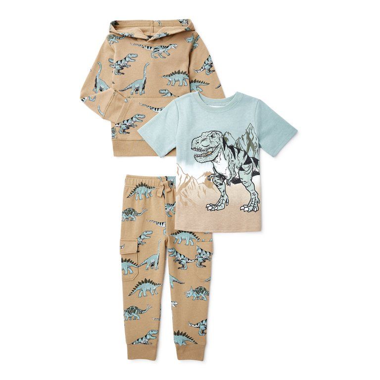 Garanimals Baby and Toddler Boy Hoodie, T-Shirt and Joggers Outfit Set, 3-Piece, Sizes 12M-5T | Walmart (US)