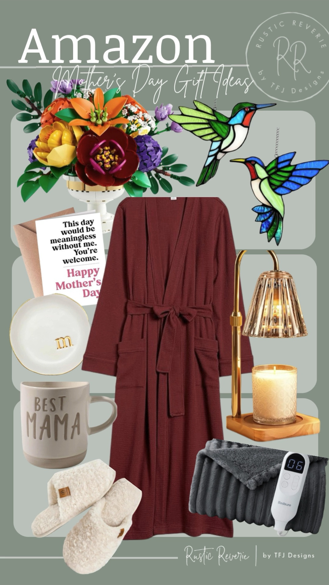 I’ve rounded up some cozy and fun gift ideas for Mother’s Day! 🖤 lego flowers floral arrangement hummingbird stained glass candle warmer heated throw blanket mama mug jewelry dish slippers waffle robe funny card mom amazon creator favorites prime shipping affordable 

#LTKmomlife #LTKSaleAlert #LTKMothersDay