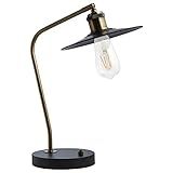 Amazon Brand – Rivet Task Table Lamp, Mid-Century Exposed Bulb, 16.5"H, With Bulb, Matte Black & Ant | Amazon (US)